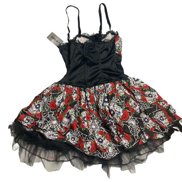 Lip Service Goth Skull Tutu Mini Dress - Picture 4 of 10
